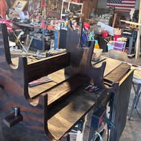 Wooden rifle holder display